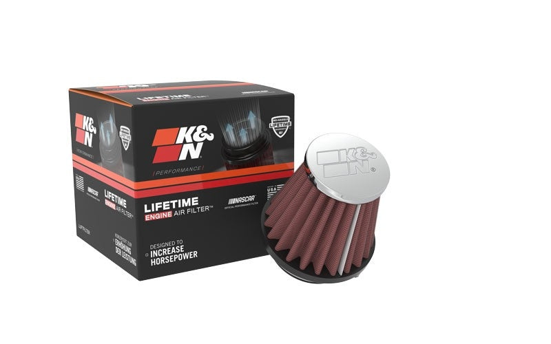 K&N Engineering K&N Universal Chrome Filter-Round Tapered-1.688in Flange ID x 2in Top OD x 3in Base OD x 2.75in H RC-1070