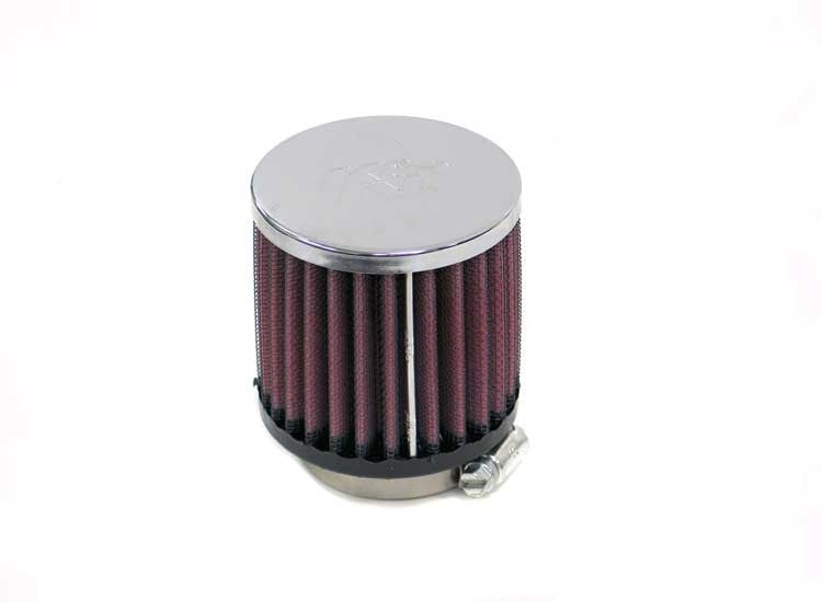 K&N Engineering K&N Universal Chrome Filter-Round Straight 1 11/16in Flg ID x 3in OD x 3in H RC-1120