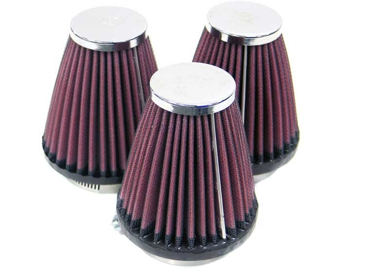 K&N Engineering K&N Universal Chrome Filter 2.25 Inch Flange / 3.5 Inch Base / 2 Inch Top / 4 Inch Height 3 per box RC-1253