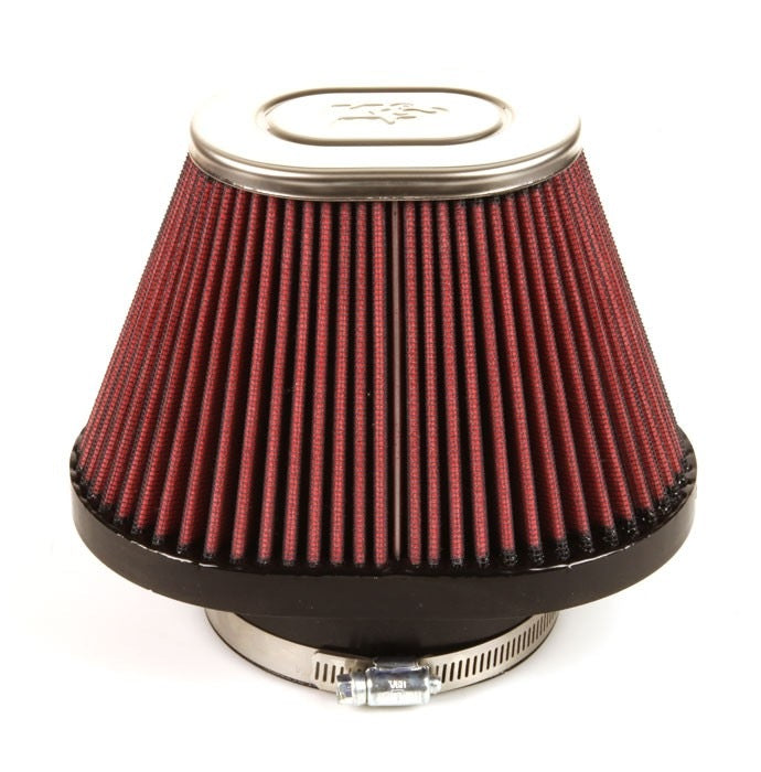 K&N Engineering K&N Universal Chrome Filter-Oval Tapered 4in Flg ID x 5.375in Base O/S W x 3.313in Top O/S W RC-1680