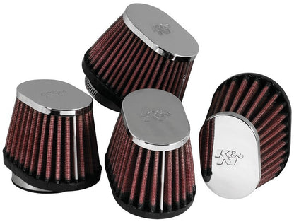 K&N Engineering K&N Universal Chrome Oval Tapered Air Filter - 2in Flg ID x 4in OS L 3in OS W x 2.75in H RC-1824