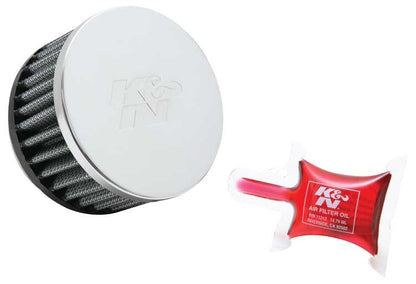 K&N Engineering K&N Universal Chrome Round Straight Air Filter - 2.25in Flg ID x 3.5in OD x 2in H RC-1900
