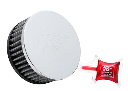 K&N Engineering K&N Universal Chrome Filter 2 1/2 inch O/S FLG / 4 1/2 inch OD / 2 inch Height RC-1950