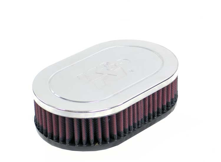 K&N Engineering K&N Universal Chrome Filter Dual Flange Oval - 4.5in Base & Top O/S W x 7in Base & Top O/S L x 2in H RC-2240