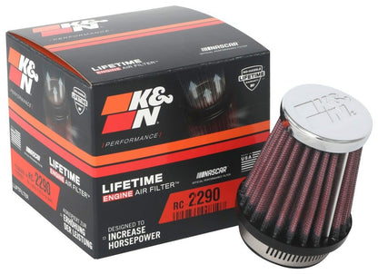 K&N Engineering K&N Universal Chrome Filter 1 9/16 inch FLG / 2 5/8 inch Bottom / 2 inch Top / 3 inch Height RC-2290