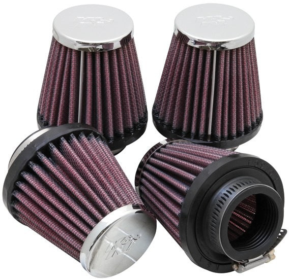 K&N Engineering K&N Universal Oval Chrome Filter 1 9/16 in. Flange 3 in. Base 2 inch Top 3 in. Height (4 Per Box) RC-2314