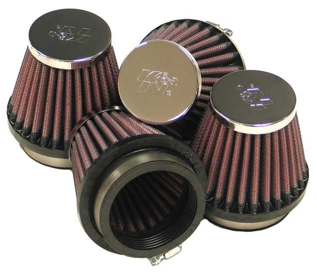 K&N Engineering K&N Universal Chrome Filter 2.125 in Flange ID / 3in Base OD / 2in Top OD / 2.75in H (4 per box) RC-2344