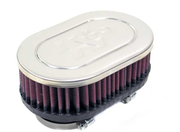 K&N Engineering K&N Universal Clamp-On 2.125in Dual Flange 6.25in x 4in x 2in H Oval Air Filter RC-2360