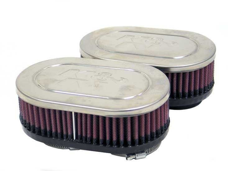 K&N Engineering K&N Universal Chrome Filter 2in Flange ID/2in Height/6.25in Length/4in Width (2 per box) RC-2372