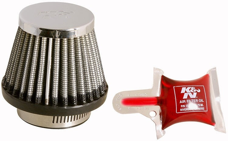 K&N Engineering K&N Universal Chrome Filter - Round Tapered - 3in Base OD x 2in Top OD x 2.375in H RC-2490