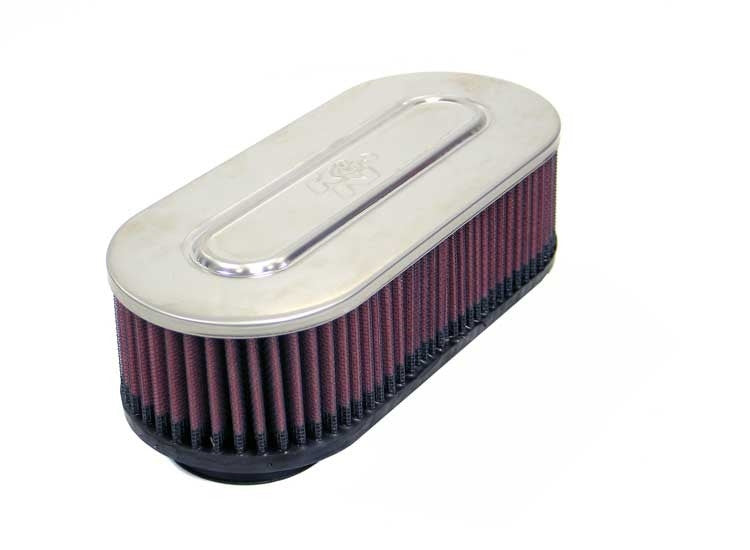 K&N Engineering K&N Universal Chrome Filter 2.063in Flange ID / 8.5in O/S Length / 3.75in O/S Width / 2.375 in H RC-2720