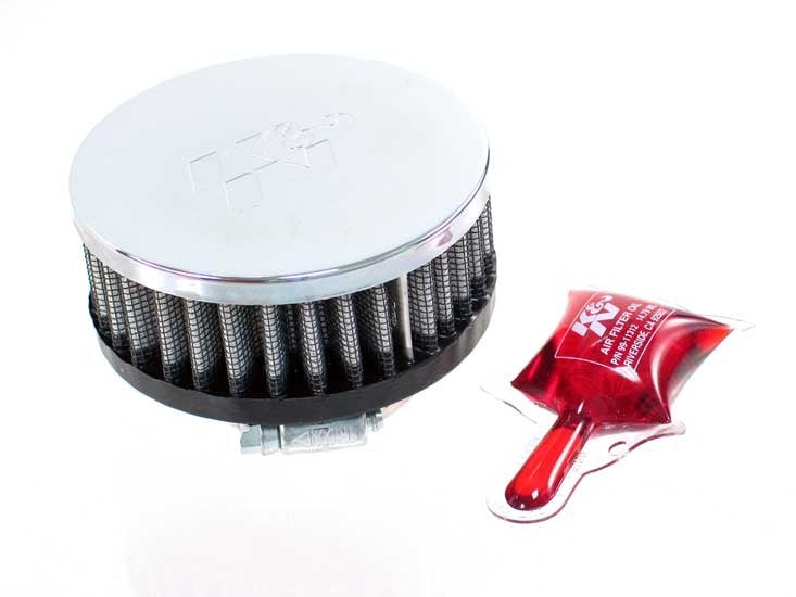 K&N Engineering K&N Universal Chrome Round Straight Air Filter - Centered 1.75in Flange ID x 3.5in OD x 1.5in Height RC-2870