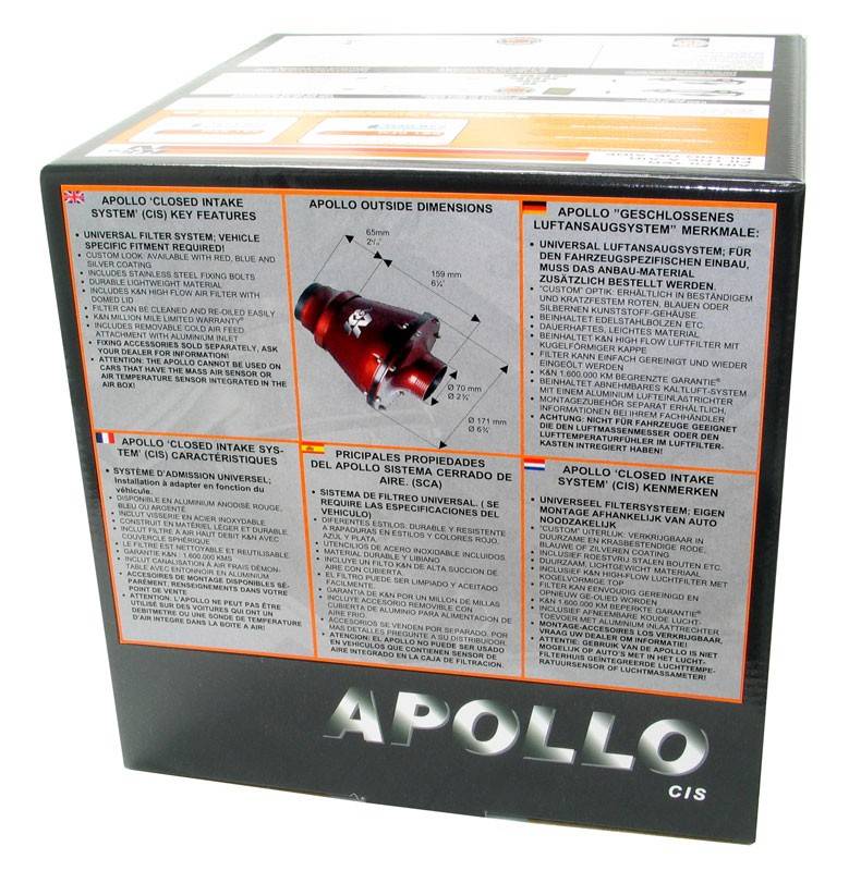 K&N Engineering K&N Universal Apollo Black Cold Air Intake - 70mm OD FLG PP RC-5052AB