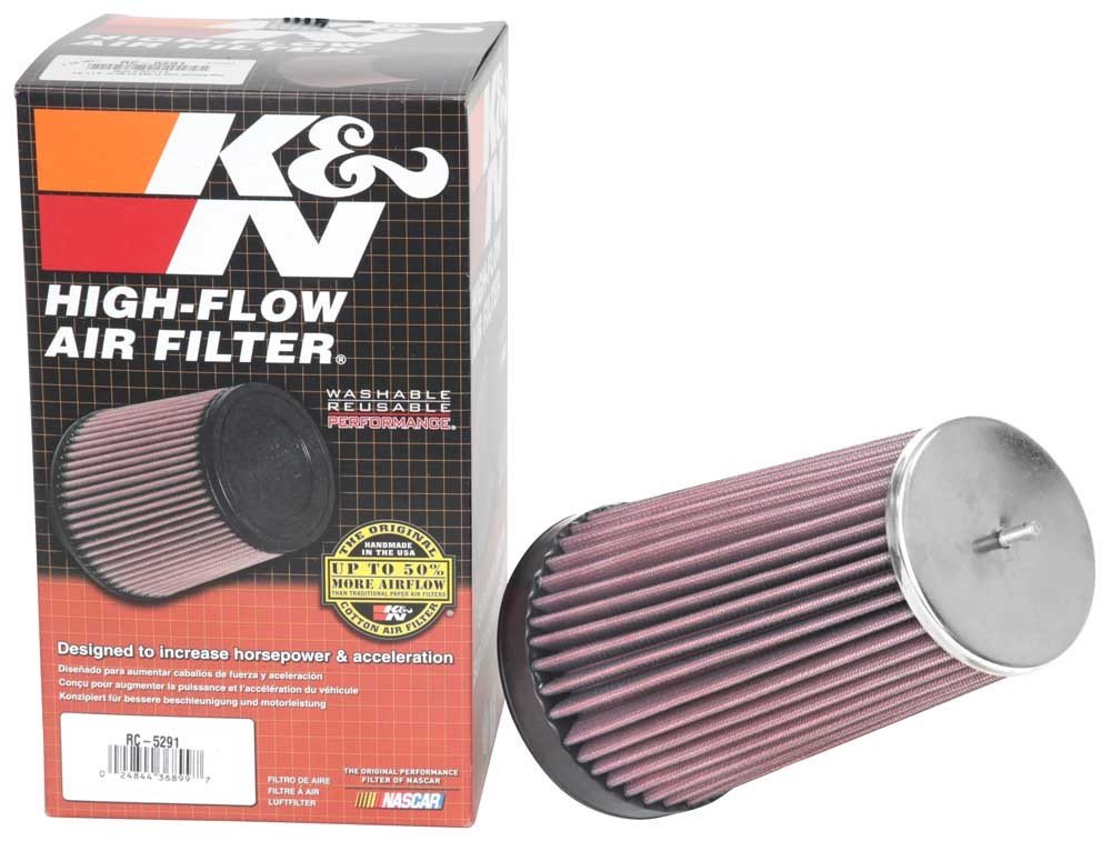 K&N Engineering K&N Universal Clamp-On Air Filter 2-3/4in Flange 3-1/2in T 8-1/4in Height RC-5291