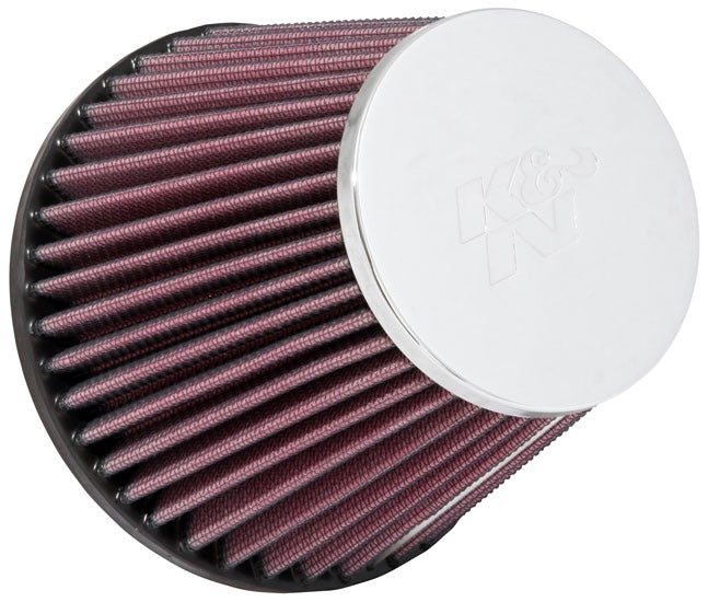 K&N Engineering K&N Universal Chrome Filter-Round Tapered 2.5in Flange ID / 5.25in Base OD / 3.5in Top OD / 4.5in H RC-9420