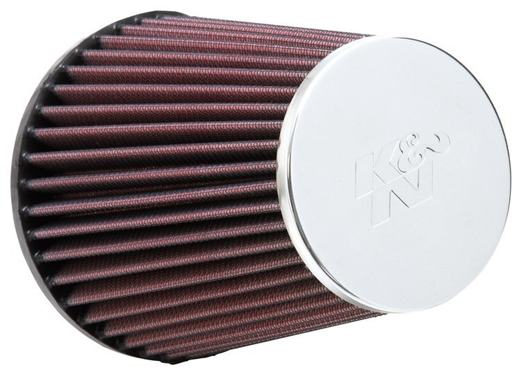 K&N Engineering K&N Universal Round Tapered Chrome Air Filter 3in Flange ID 5in Base OD 3.5in Top OD 5.938in Height RC-9640