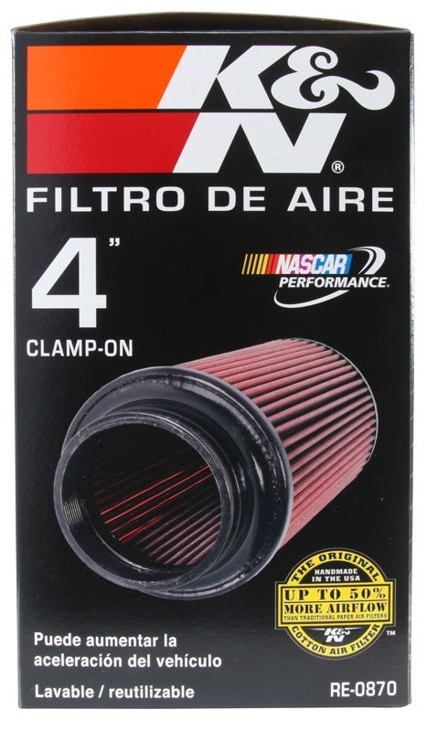 K&N Engineering K&N Universal Rubber Filter 4inch FLG / 6inch OD-B / 4-5/8inch OD-T / 9inch H RE-0870