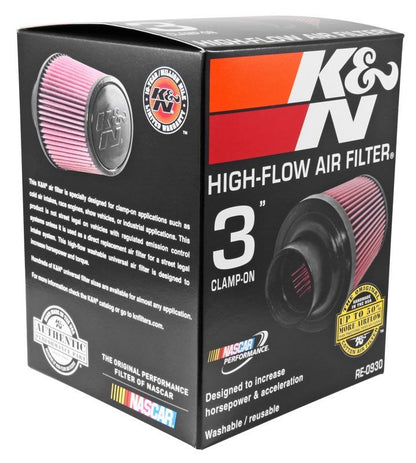 K&N Engineering K&N Universal Rubber Filter - Round Tapered 6in Base OD x 3in Flange ID x 6in H RE-0930