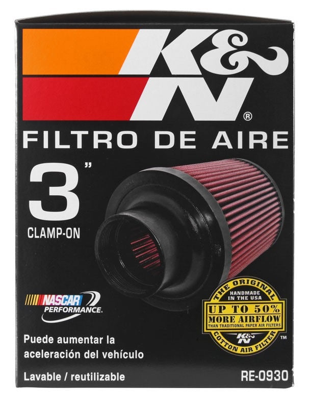 K&N Engineering K&N Universal Rubber Filter - Round Tapered 6in Base OD x 3in Flange ID x 6in H RE-0930