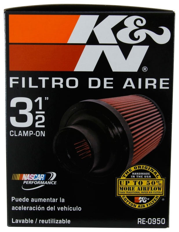 K&N Engineering K&N Universal Rubber Filter 3 1/2inch ID FLG / 6inch Base / 4-5/8inch Top / 6inch Height RE-0950