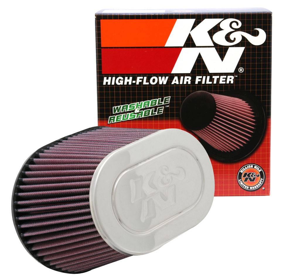 K&N Engineering K&N Universal Air Filter Oval Straight 5in H / Base 5.5in x 7.75in / Top 6.25in x 4in - Metal Top RF-1001
