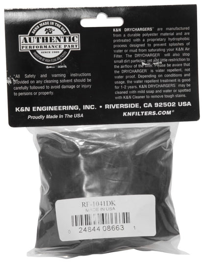 K&N Engineering K&N Black Drycharger Round Tapered Custom Air Filter Wrap RF-1041DK