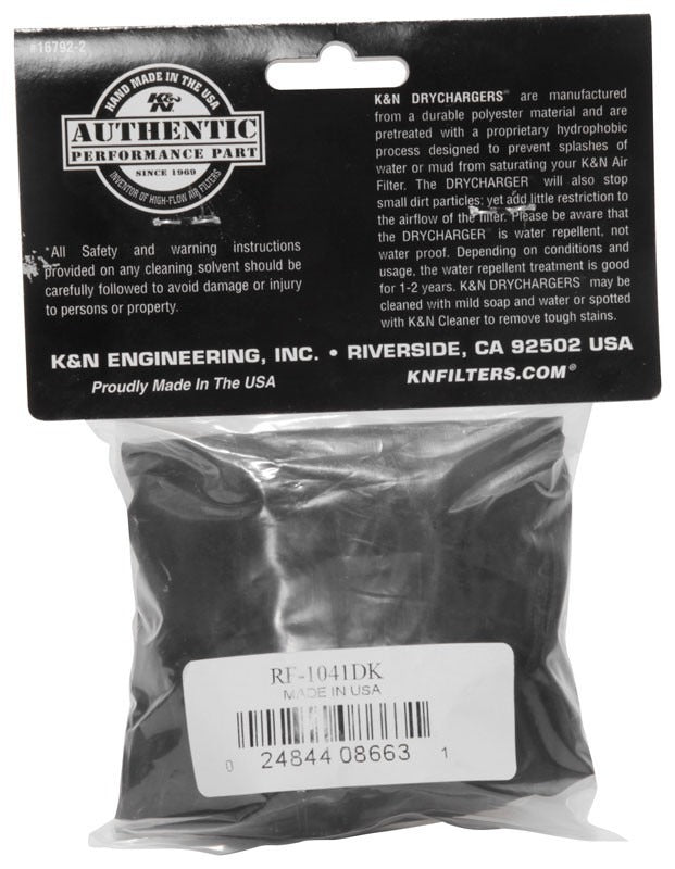 K&N Engineering K&N Black Drycharger Round Tapered Custom Air Filter Wrap RF-1041DK