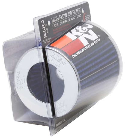 K&N Engineering K&N Universal Air Filter Chrome Round Tapered Blue - 4in Flange ID x 1.125in Flange Length x 5.5in H RG-1001BL