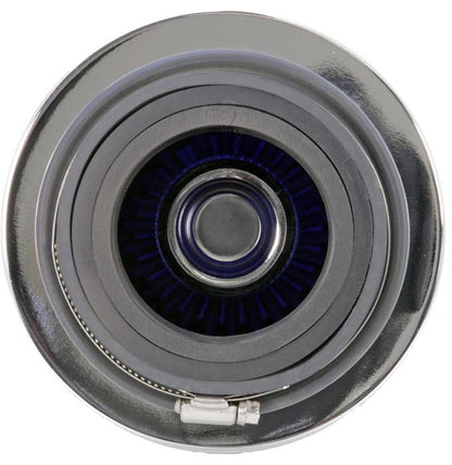 K&N Engineering K&N Universal Air Filter Chrome Round Tapered Blue - 4in Flange ID x 1.125in Flange Length x 5.5in H RG-1001BL