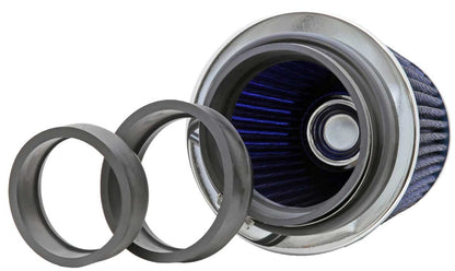 K&N Engineering K&N Universal Air Filter Chrome Round Tapered Blue - 4in Flange ID x 1.125in Flange Length x 5.5in H RG-1001BL