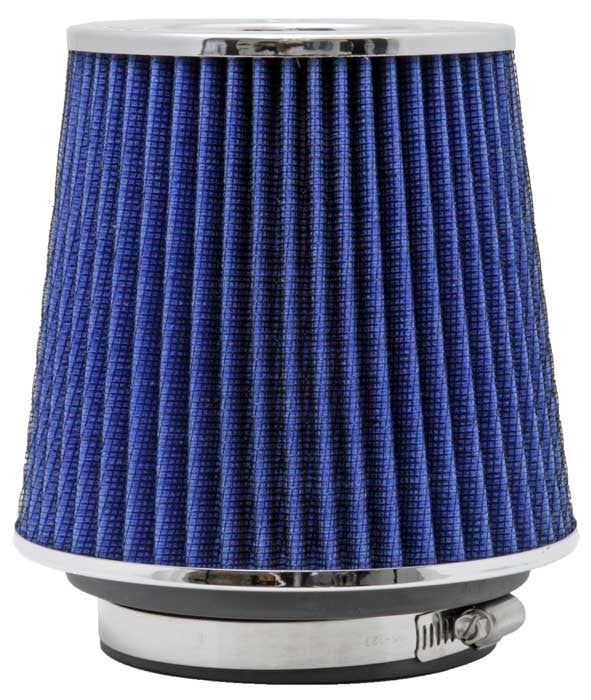 K&N Engineering K&N Universal Air Filter Chrome Round Tapered Blue - 4in Flange ID x 1.125in Flange Length x 5.5in H RG-1001BL
