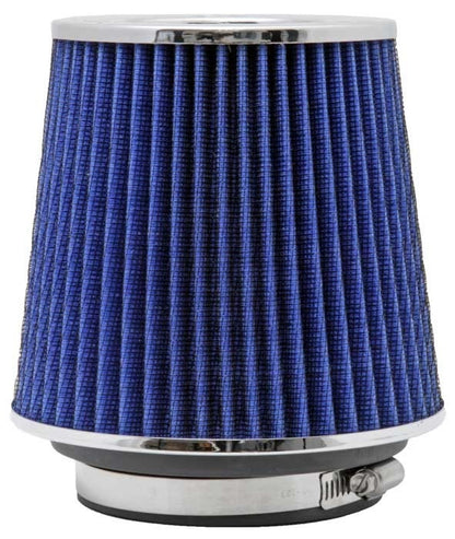 K&N Engineering K&N Universal Air Filter Chrome Round Tapered Blue - 4in Flange ID x 1.125in Flange Length x 5.5in H RG-1001BL