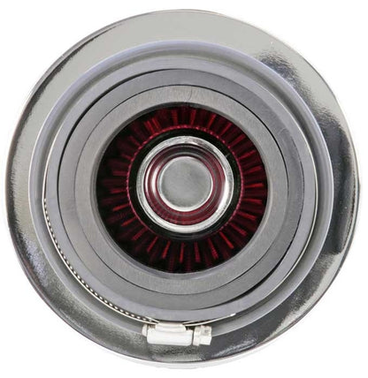 K&N Engineering K&N Universal Air Filter Chrome Round Tapered Red - 4in Flange ID x 1.125in Flange Length x 5.5in H RG-1001RD