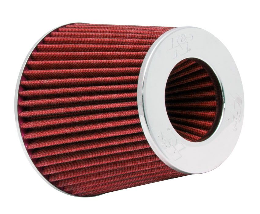K&N Engineering K&N Universal Air Filter Chrome Round Tapered Red - 4in Flange ID x 1.125in Flange Length x 5.5in H RG-1001RD