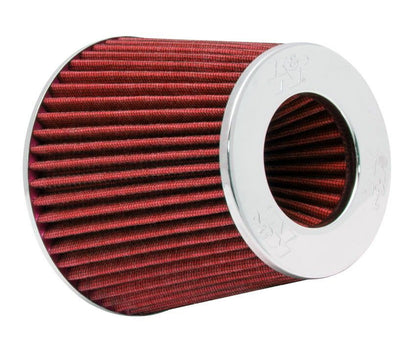 K&N Engineering K&N Universal Air Filter Chrome Round Tapered Red - 4in Flange ID x 1.125in Flange Length x 5.5in H RG-1001RD