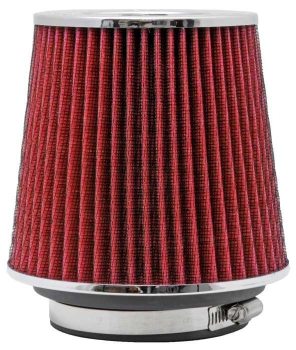 K&N Engineering K&N Universal Air Filter Chrome Round Tapered Red - 4in Flange ID x 1.125in Flange Length x 5.5in H RG-1001RD