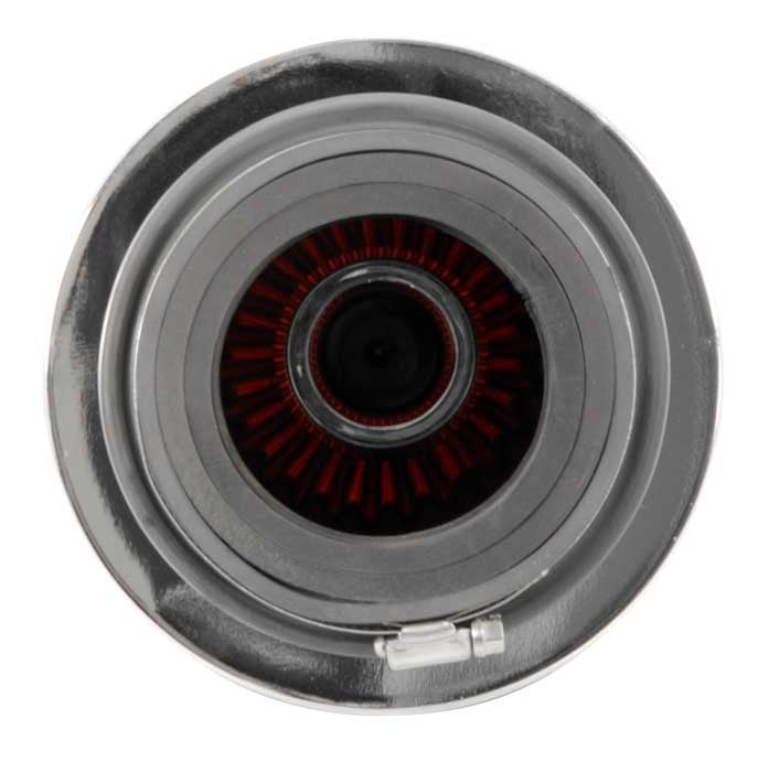 K&N Engineering K&N Universal Air Filter Chrome Round Tapered Red - 4in Flange ID x 1.125in Flange Length x 9.5in H RG-1002RD