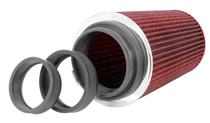 K&N Engineering K&N Universal Air Filter Chrome Round Tapered Red - 4in Flange ID x 1.125in Flange Length x 9.5in H RG-1002RD