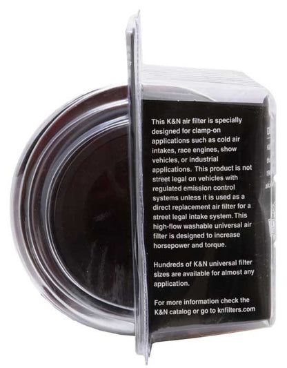 K&N Engineering K&N Universal Air Filter Chrome Round Tapered Red - 4in Flange ID x 1.125in Flange Length x 9.5in H RG-1002RD