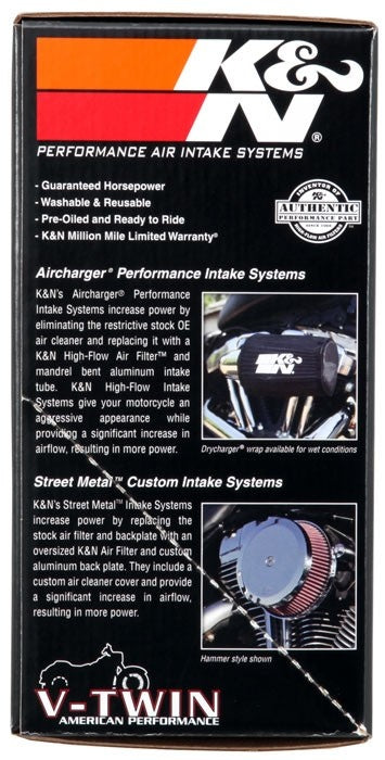 K&N Engineering K&N Street Metal Intake System Chrome for Harley Davidson RK-3947