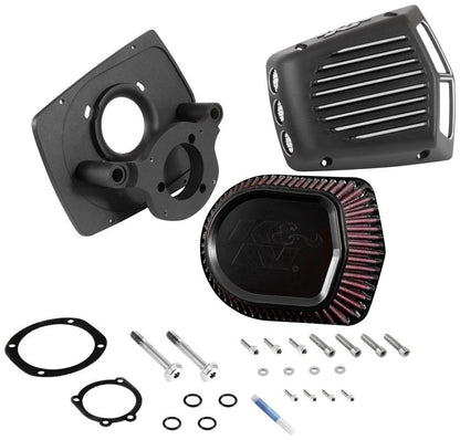 K&N Engineering K&N Street Metal Intake System for 01-16 Harley Davidson Softail/Dyna - Shaker Black RK-3950