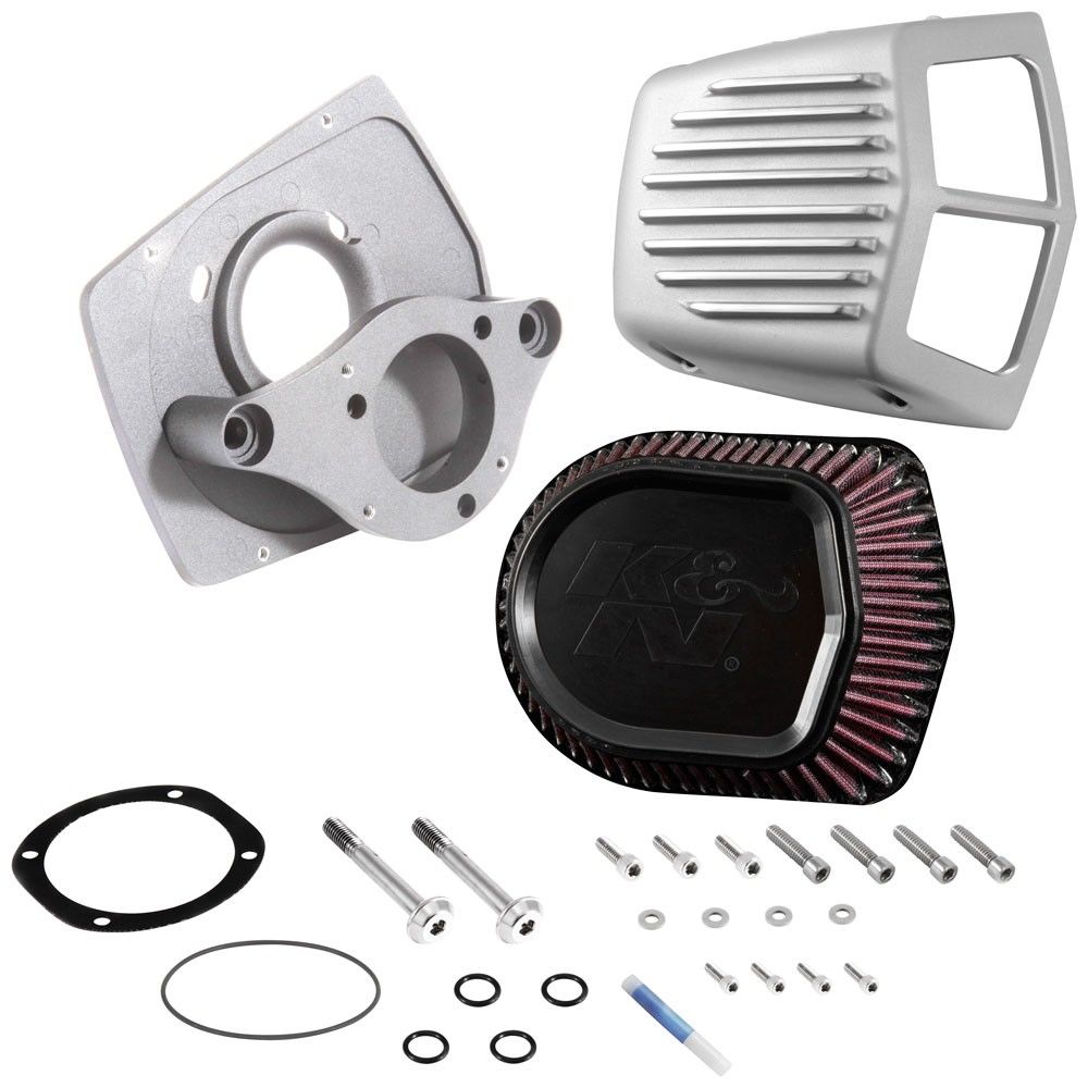 K&N Engineering K&N Street Metal Intake System - Shaker Touring 2017 Silver Intake System-Harley Davidson RK-3955S