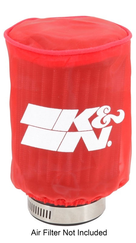 K&N Engineering K&N Drycharger Air Filter Wrap - Round Straight - Red Closed Top 3in Inside Dia x 4in Height RU-1280DR