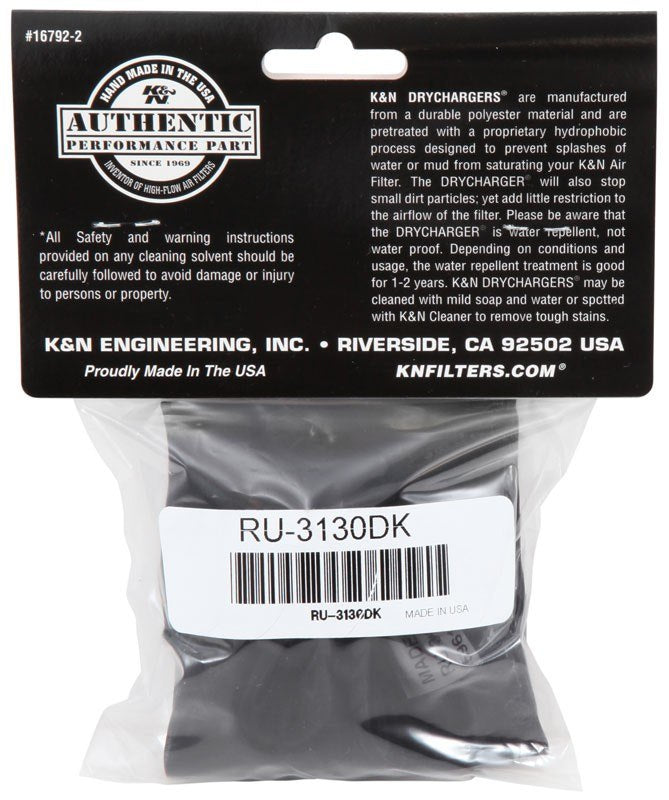 K&N Engineering K&N Air Filter Wrap Black RU-3130 RU-3130DK