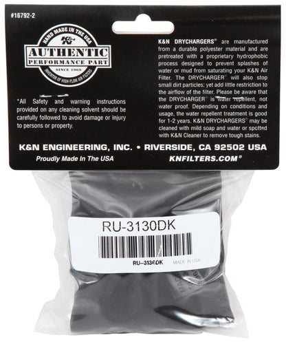 K&N Engineering K&N Air Filter Wrap Black RU-3130 RU-3130DK