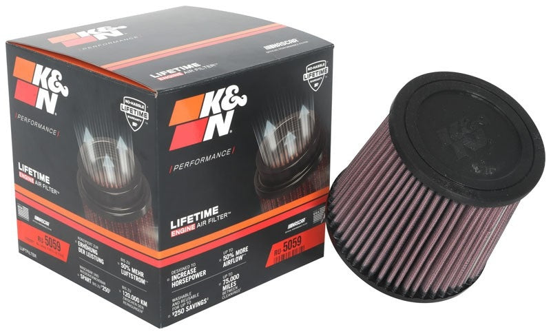 K&N Engineering K&N Universal Air Filter 4in Flange / 5-3/8 in Base / 4-1/2in Top / 5in Height RU-3600