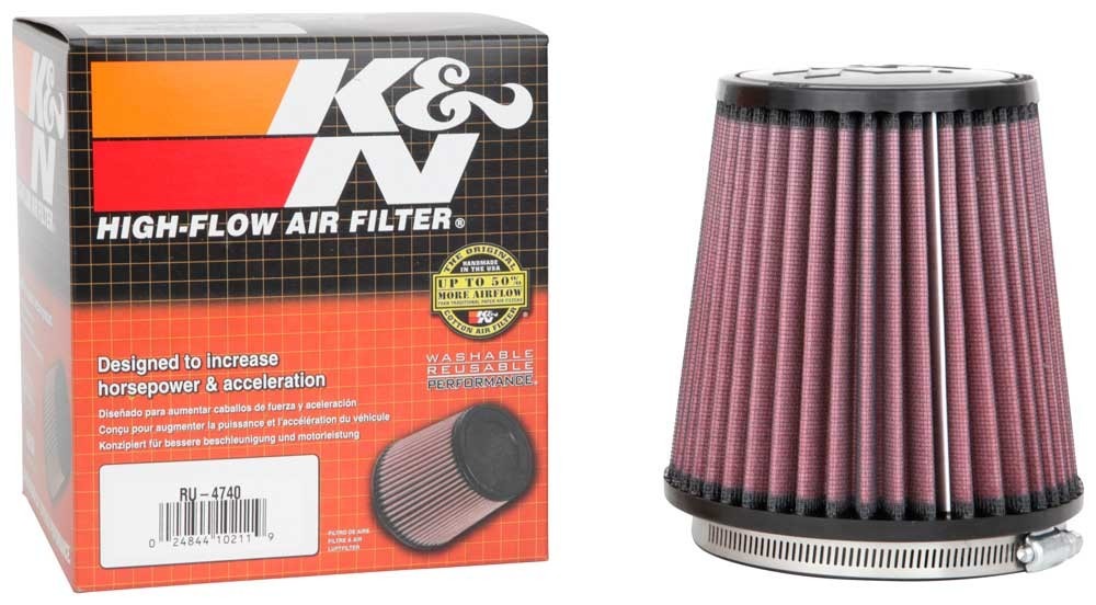 K&N Engineering K&N Filter Universal Rubber Filter Round Tapered 4.5in  Flange 5.875in Base 4.5 inch Top 6in  Height RU-4740