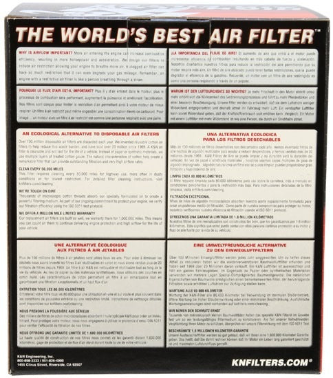 K&N Engineering K&N Filter Universal Rubber Filter 2.5 inch Flange 5.25 inch Base 5.75 inch Height RU-5005