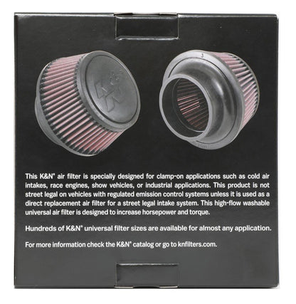 K&N Engineering K&N Universal Round Clamp-On Air Filter 3in Flange ID x 6in Base OD x 4.625in Top OD x 3in Height RU-5288