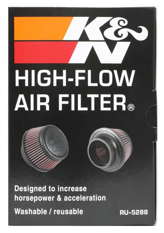K&N Engineering K&N Universal Round Clamp-On Air Filter 3in Flange ID x 6in Base OD x 4.625in Top OD x 3in Height RU-5288